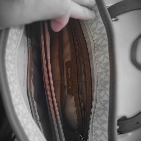 Michael Kors Womens Purse White/brown Tote - Picture 5 of 5